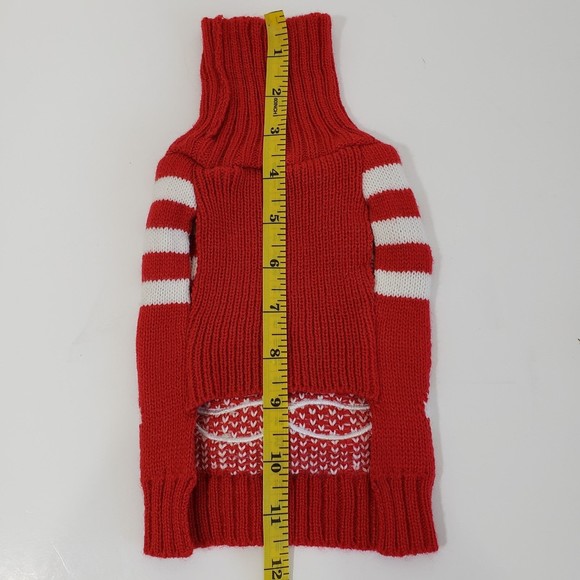 Santa Clause Tiny Dog Sweater, Red and White - Picture 4 of 5